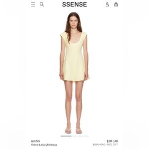 New GUIZIO LEILA MINI DRESS in HONEY BUTTER Size XS